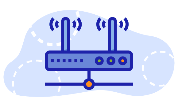 01-servizi-02-provider-connettitivita_02 Icona di router internet con due antenne di trasmissione