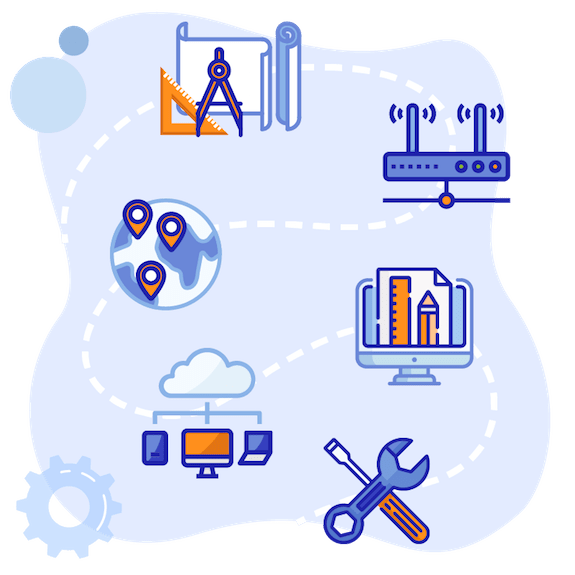 icone di tutti i servizi svolti dall'azenda