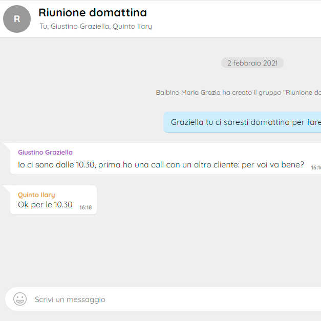Schermata web app Mastervoice del registro chiamate in entrata e in uscita