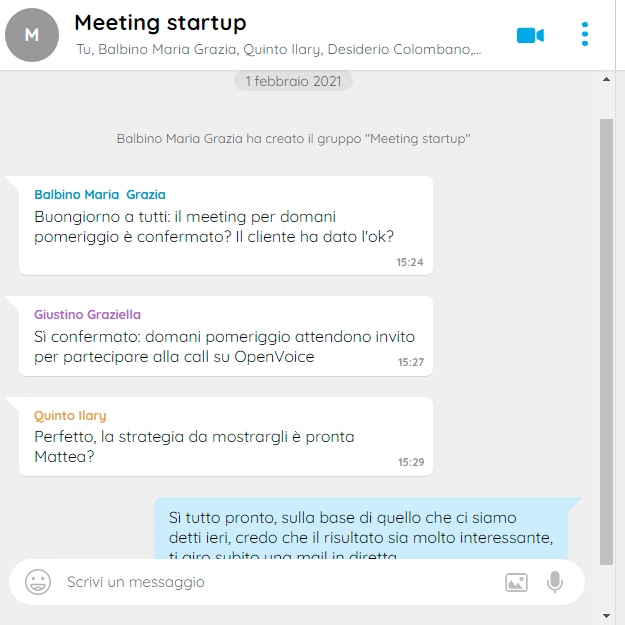 Schermata web app Mastervoice del registro chiamate in entrata e in uscita